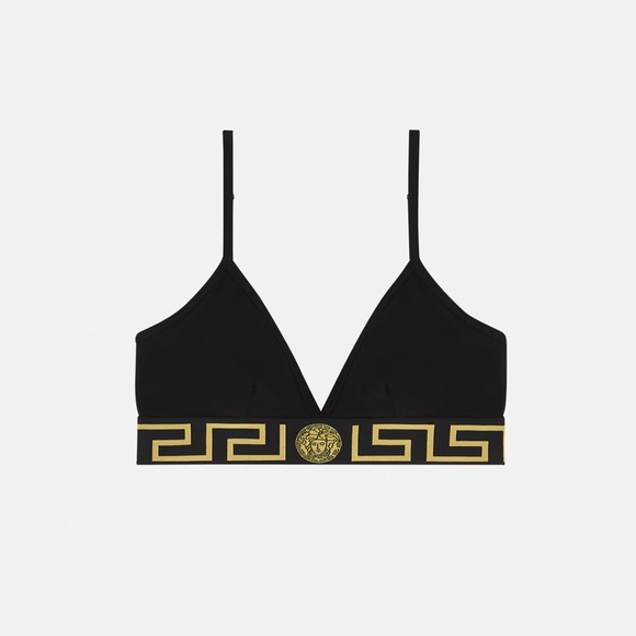 Versace Greca Border Triangle Bralette with Thin Straps NWT - Picture 1 of 9